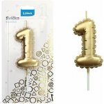 LUMA Svíčka č. 1 balónek ZLATÝ – Zboží Dáma