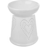 Indecor aroma lampa 10 x 10 x 13 cm motiv srdce porcelánová bílá – Zboží Dáma