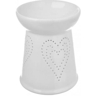 Indecor aroma lampa 10 x 10 x 13 cm motiv srdce porcelánová bílá – Zboží Dáma
