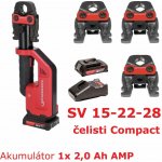 Rothenberger Kleště lisovací akumulátorové ROMAX Compact III AMP, 18 V, 2,0 Ah + čelisti SV 15, 22, 28, kufr 1000004276 – Zboží Dáma