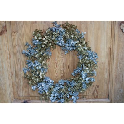 L.M. Dekor Luxusní glitrované věnce – zlatostříbrné barvě 45cm – Sleviste.cz