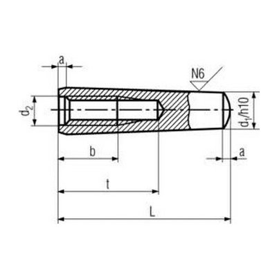 kolík 6x26 h10 BEZ PÚ kalený kužel+vnitřní závit DIN 7978 [1 ks] – Sleviste.cz
