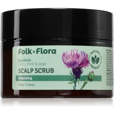 Folk&Flora Peeling na pokožku hlavy Lopuch 180 g – Hledejceny.cz