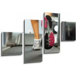 Obraz 4D čtyřdílný - 100 x 60 cm - Running on treadmill Běh na běžícím pásu – Sleviste.cz