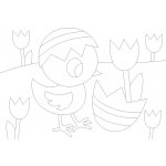 Radost v písku Šablona na pískování kuřátko s tulipány A5 148 x 210 mm – Sleviste.cz