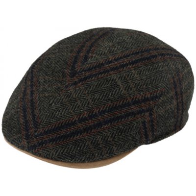 Fiebig Headwear since 1903 Pánská olivová vlněná bekovka rybí kost Harris Tweed – Hledejceny.cz