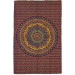 Sanu Babu přehoz na postel květinová mandala modro-červený 130 x 210 cm – Zboží Dáma