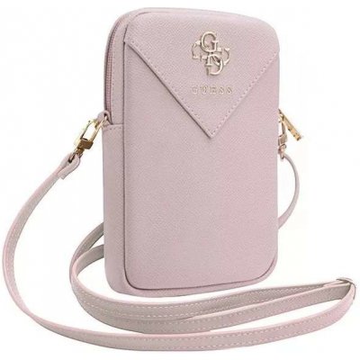 Guess PU Grained 4G Metal Logo se Zipem Pink – Zboží Živě