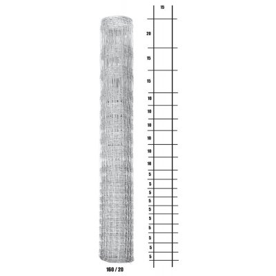 Lesnické pletivo uzlové - výška 160 cm, drát 1,6/2,0 mm, 20 drátů – Zbozi.Blesk.cz