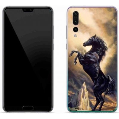 Pouzdro mmCase Gelové Huawei P20 Pro - černý kreslený kůň – Zboží Mobilmania