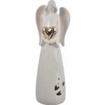 Anděl ker. LED srdce bílý/stříbrný 11x9x31 cm – Hledejceny.cz