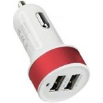 Nabíječka do auta HC-C27 2×USB, bílá 12/24V