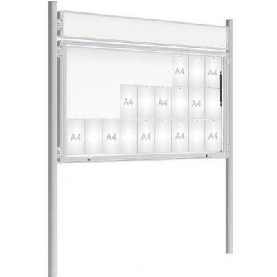 PROCITY Venkovní vitrína model 2000 27x A4, elox, včetně sloupků a záhlaví | Zboží Auto