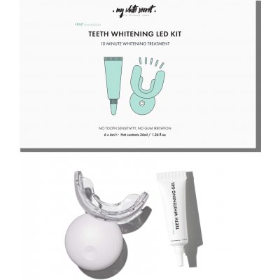 My White Secret PAP+ LED světlo pro bělení zubů + bělicí aktivační gel 6 ks + nabíjecí kabel – Zbozi.Blesk.cz