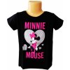 Dětské tričko Eplusm tričko Minnie stříbrné srdce krátký rukáv černé