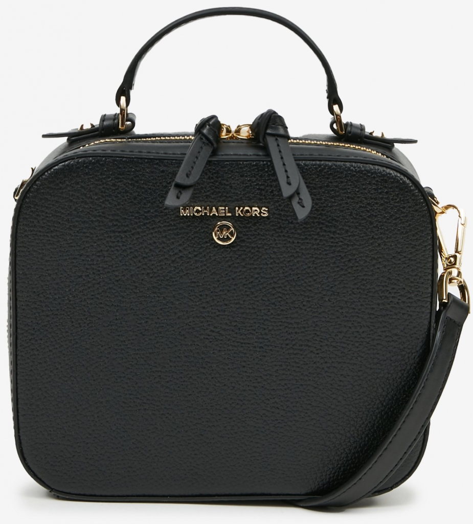 Michael Kors Černá kožená crossbody kabelka Jet Set Charm