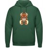 Pánská mikina s potiskem AWDis Hoodie Mikina Design Pivní Viking Lahvově zelená