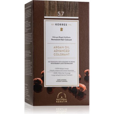 Korres Argan Oil barva na vlasy s arganovým olejem 5.7 Chocolate