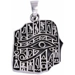 Vorlové Šperky Stříbrný přívěsek horovo oko s hieroglyfy PR507