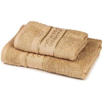 4Home sada Bamboo Premium osuška a ručník béžová 50 x 100 cm 70 x 140 cm