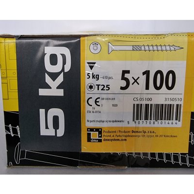 DOMAX CS 05100 tesařský vrut se zapuštěnou hlavou 5x100 - 5kg (cca 610 ks) – Hledejceny.cz