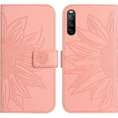 Pouzdro PROTEMIO 53913 ART SUN FLOWER Peněženkové pouzdro s řemínkem Sony Xperia 10 IV 5G růžový – Zboží Mobilmania