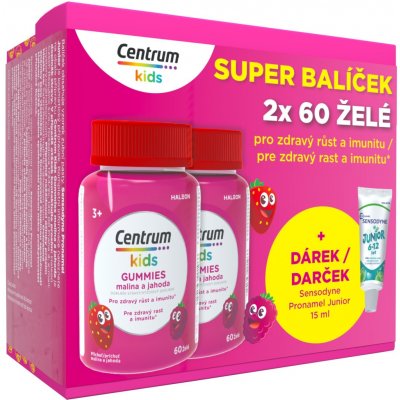 Centrum Kids Gummies malina a jahoda 2 x 60 ks + dárek – Hledejceny.cz