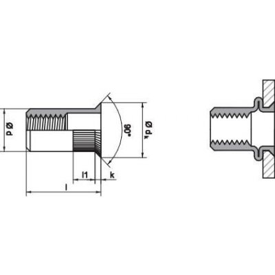 Nýtovací matice se zápustnou hlavou M6 / balení 500 ks – Sleviste.cz