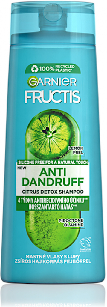 Garnier Čistící šampon pro mastné vlasy s lupy Fructis Anti Dandruff Citrus Detox C6879700 250 ml