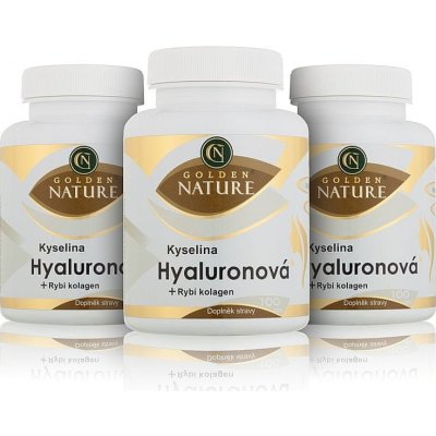Golden Nature 2+1 Kyselina hyaluronová+Rybí kolagen+Vit. C 300 kapslí – Hledejceny.cz
