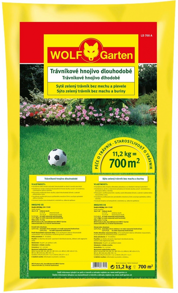 WOLF-Garten LD-A 700 - hnojivo na trávník s dlouhodobým účinkem, 11.2kg od  732 Kč - Heureka.cz