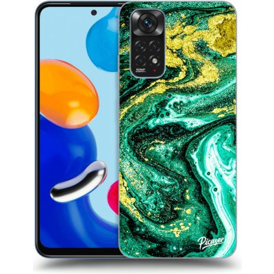 Pouzdro Picasee silikonové Xiaomi Redmi Note 11S 4G - Green Gold černé