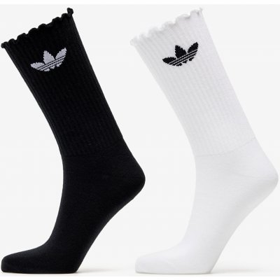 adidas Semi-Sheer Ruffle Crew Socks 2 Pairs White/ Black – Zboží Mobilmania