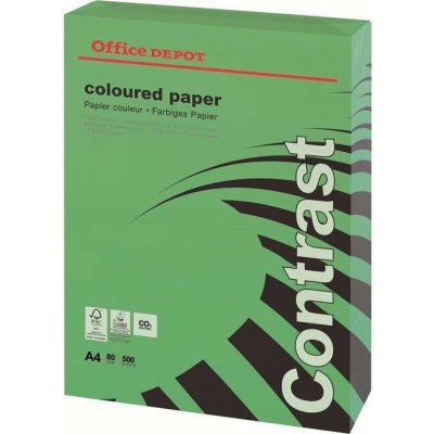 Barevný papír Office Depot Contrast A4 intenzivní zelená 80 g 500 listů