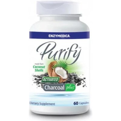 Enzymedica Purify Activated Charcoal Plus, 60 kapslí