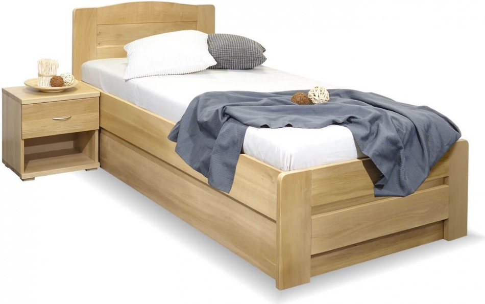 BedWorld Justina s úložným prostorem masiv Dub