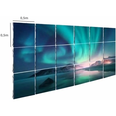 Fotověci Velkoplošný Reklamní LED Displej Digitální Nástěnný Banner Obrazovka P1.953 Pixel Možnost Customizace Varianta: 400 x 300cm – Zboží Živě