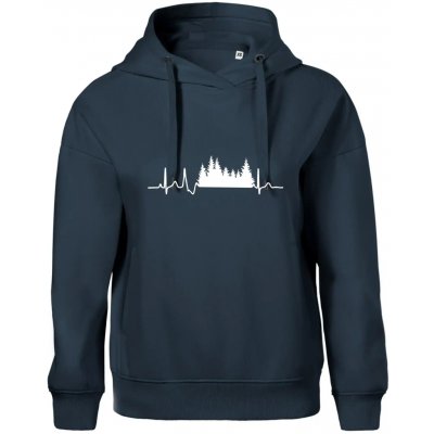 EKG les Oversized mikina dámská Moon kratší + širší Námořní modrá velmi tmavá téměř černá – Zboží Dáma