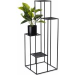 HowHomely STOJAN NA KVĚTINÁČ KASKADA 110x40x40 cm ČERNÁ – Sleviste.cz