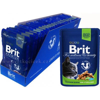 Brit cat Premium Chicken Slices for Sterilised 24 x 100 g – Zboží Mobilmania