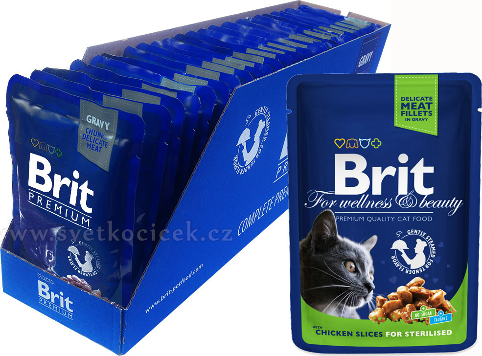 Brit cat Premium Chicken Slices for Sterilised 24 x 100 g