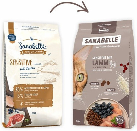 SANABELLE Sensitive Jehněčí pro kočky s citlivým zažíváním 2 kg