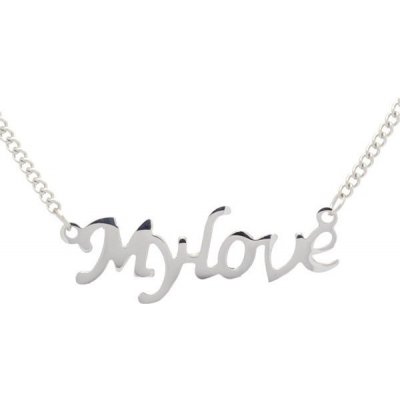 Blingstar Řetízek s nápisem My Love z chirurgické oceli 1152 – Zboží Mobilmania