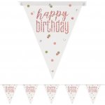 Unique Vlaječková girlanda rosegold Happy Birthday 274cm – Zboží Dáma