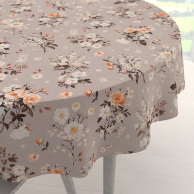 Biante bavlna kulatý ubrus Sandra SA-739 Růže a konvalinky na béžovošedém Ø 120 cm – Hledejceny.cz