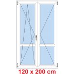 Soft Dvoukřídlé balkonové dveře s příčkou otevíravé a sklopné Antracit struktura/bílá 120 x 200 cm – Hledejceny.cz