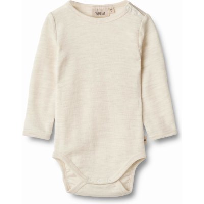 Merino body dětské dlouhý rukáv krémové eggshell melange Lucca Wheat – Zboží Mobilmania