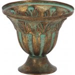 Váza francouzská AGED METAL, kov, zlatá/tyrkys patina, pr.13x12cm|Esschert Design – Hledejceny.cz