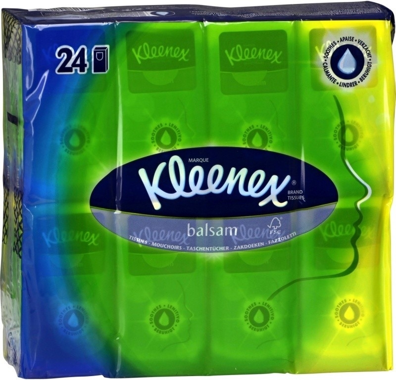 Kleenex Balsam Hanks papírové kapesníčky 4-vrstvé 24 bal. od 99 Kč -  Heureka.cz