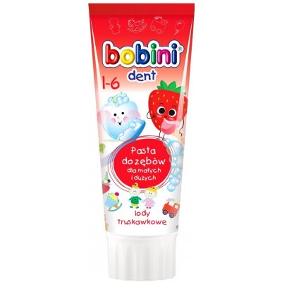 Bobini dětská zubní pasta Strawberry, Ice cream 1 - 6 let věku 75 ml